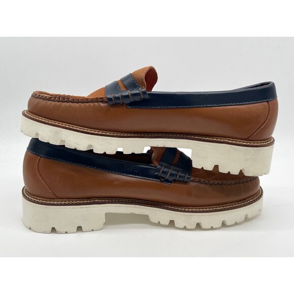 G.H. Bass Mens Weejuns Size 9 Penny Loafers Brown & Navy Leather Suede Upper Wit main image 8